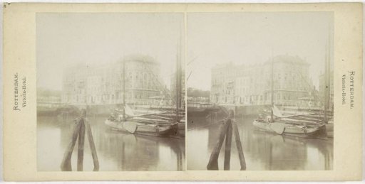 View of the Victoria Hotel on the Willemsplein in Rotterdam