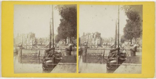 City view with a harbour in Rotterdam