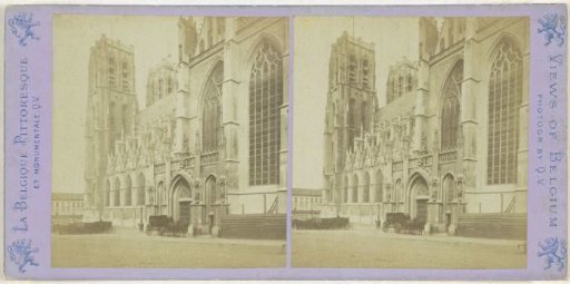 View of the southern side of the Cathedral of St. Michael and St. Gudula in Brussels