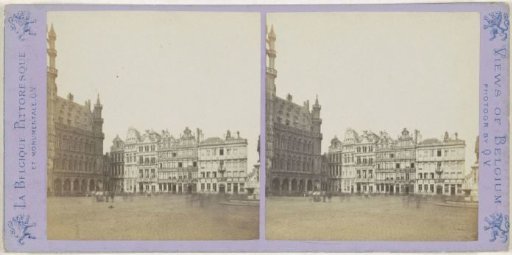 View of the Grand Place and part of the Town Hall in Brussels