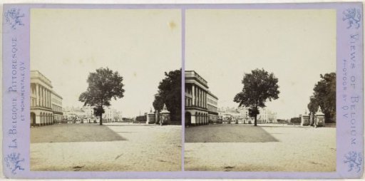 View of the Palace Square with the Royal Palace of Brussels on the left