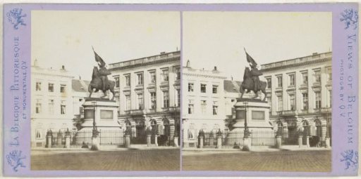 Statue of Godfrey of Bouillon on the King's Square in Brussels