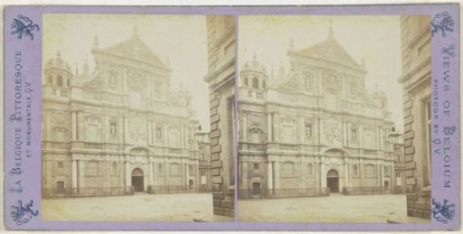 Façade of the old Jesuit church of St. Charles Borromeo in Antwerp