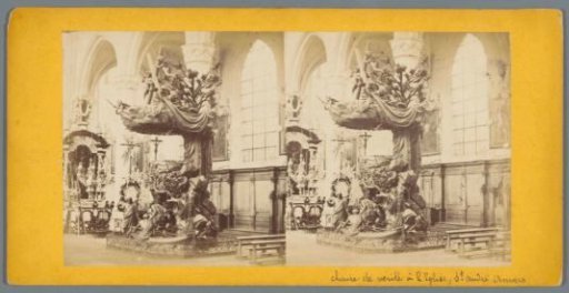 Naturalistic pulpit in the St. Andrew's Church in Antwerp