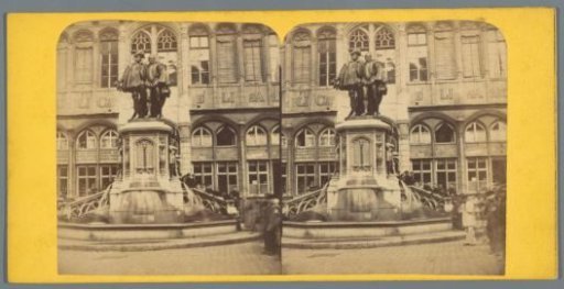 Statue of Egmont and Horn in front of the Bread House on the Grand Place in Brussels