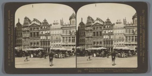 View of the medieval guild houses on the Market Square in Antwerp