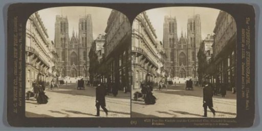 View of the Cathedral of St. Michael and St. Gudula in Brussels