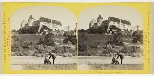 View of the Hohes Schloss of Füssen, seen from the shore of the Lech, Bavaria