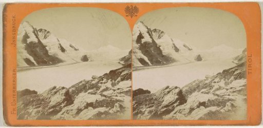 View of the Großglockner (left) and the Johannisberg (right), with the Pasterze Glacier in the foreground