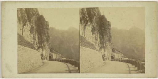 Road from Finstermünz with an avalanche tunnel