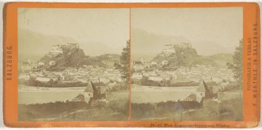 View of Salzburg with the Hohensalzburg Fortress, seen from the Kapuzinerberg