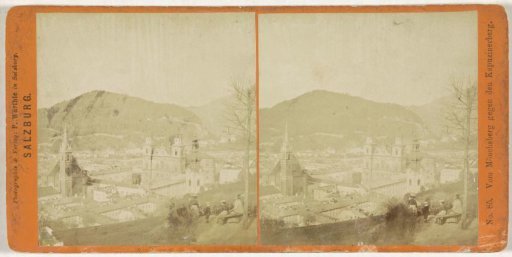 View of Salzburg, seen from the Mönchsberg towards the Kapuzinerberg