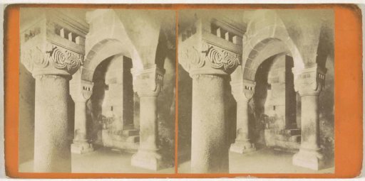 Columns in the crypt of the chapel of Cheb Castle