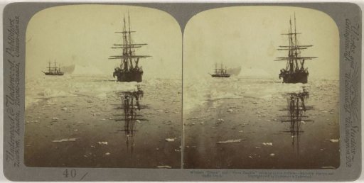Whalers 'Diana' and 'Nova Zembla' sailing near Dexterity Harbour, Baffin Island