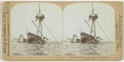 The USS Maine, sunk in the harbour of Havana