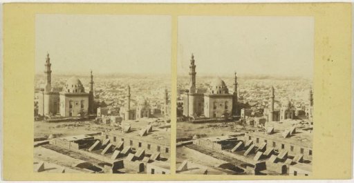 View of Cairo and the mosque of Sultan Hassan