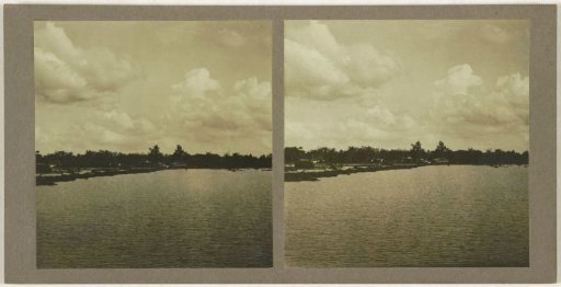 View of a river, possibly the Sungai Negara in Borneo, Indonesia