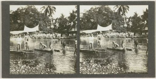 Children in the water during a gathering in Padang, Sumatra