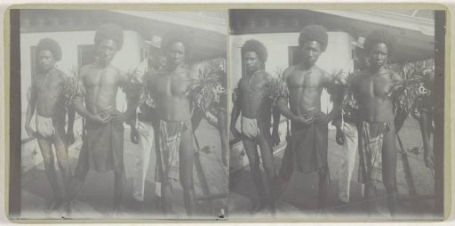 Three native inhabitants of Jayapura, West New Guinea