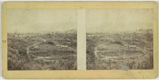 View of an internment camp in Pangalengan near the Malabar volcano, West Java