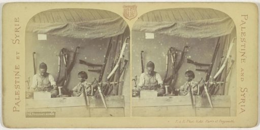 Arms smithy with man and child
