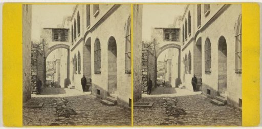Via Dolorosa with the arch of the Ecce Homo Basilica, Jerusalem