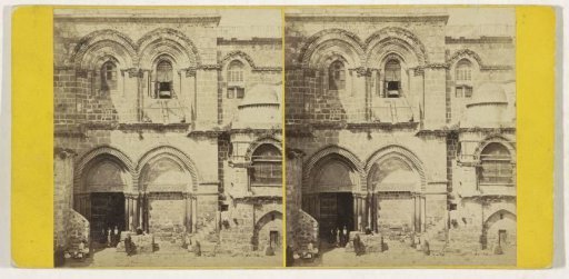 Entrance of the Church of the Holy Sepulchre in Jerusalem