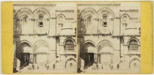 Entrance of the Church of the Holy Sepulchre in Jerusalem