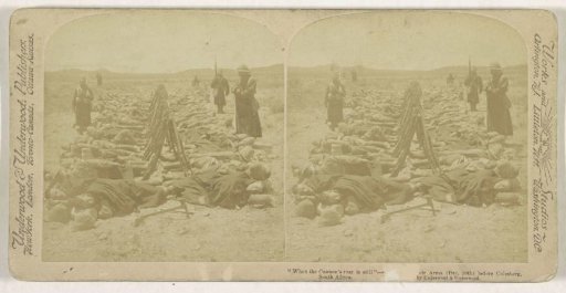 British soldiers sleeping beside their rifles near Colesberg, South Africa