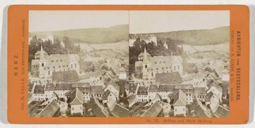 View of the town of Stolberg with the castle and Saint Martin's Church