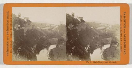 View of Saaleck and the ruins of Rudelsburg