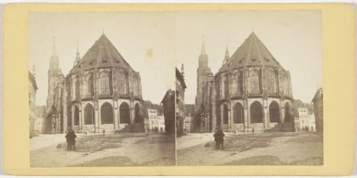 Rear view of the exterior of the St. Lawrence Church in Nuremberg, Germany