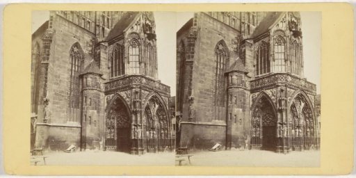 Side portal of the Church of Our Lady in Nuremberg, Germany