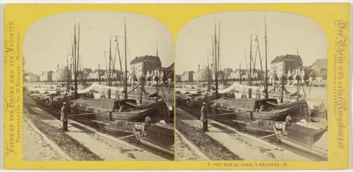 Ships in the canal near Cologne, Germany