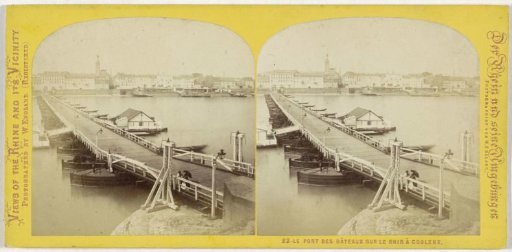 Boat bridge over the Rhine near Koblenz, Germany