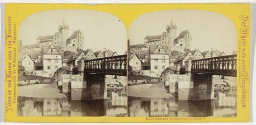 View of a bridge and the castle in Diez, Germany