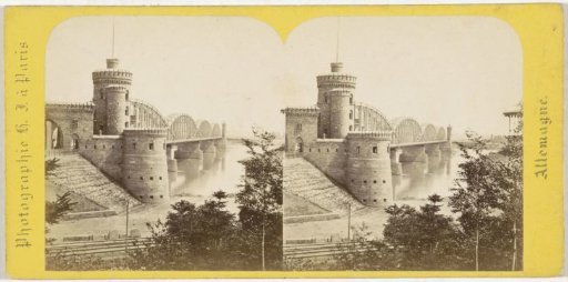 View of the Kaiser Bridge, now the Nordbrücke, in Mainz, Germany