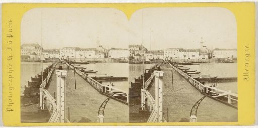Pontoon bridge over the Rhine in Koblenz, Germany