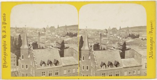 View of the Town Hall and the Cathedral of Aachen, Germany