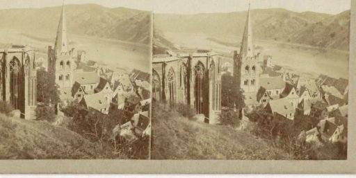View of the Wernerkapel and Saint Peter's Church in Bacharach, Germany