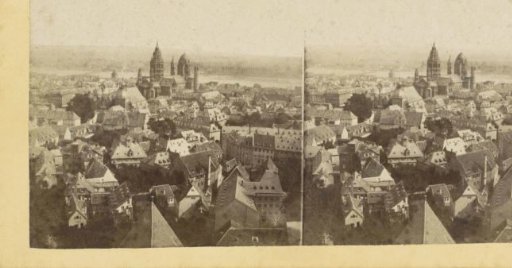 View of Mainz and Saint Stephen's Church, Germany