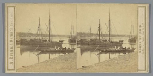 View of ships on the Rhine near Andernach, Germany