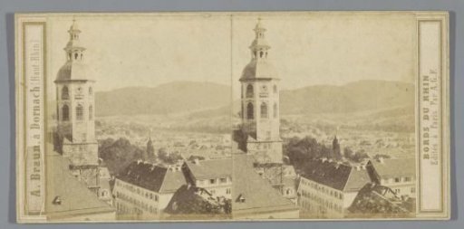 View of Baden-Baden, Germany. In the foreground the Stiftskirche