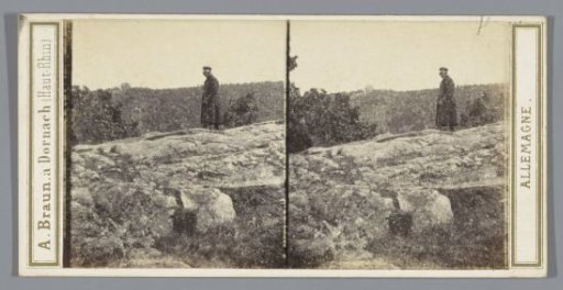 Man on the Witches' Dance Place near Rübeland, Germany