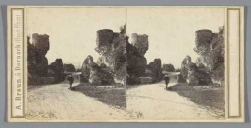 Man amidst the ruins of the Amphitheatre of Trier