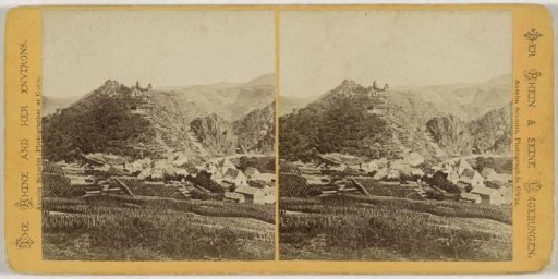 View of Altenahr and Burg Are in the Ahr Valley, Germany