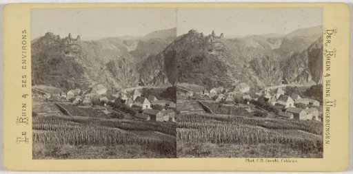 View of Altenahr and Burg Are in the Ahr Valley, Germany