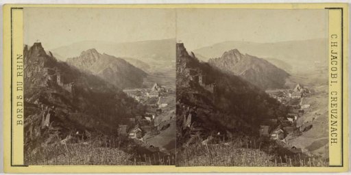 View of Altenahr and Burg Are, Germany