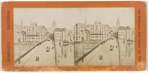 Weser Bridge and the Marktstrasse in Bremen