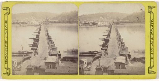 Boat Bridge over the Rhine near Koblenz, Germany